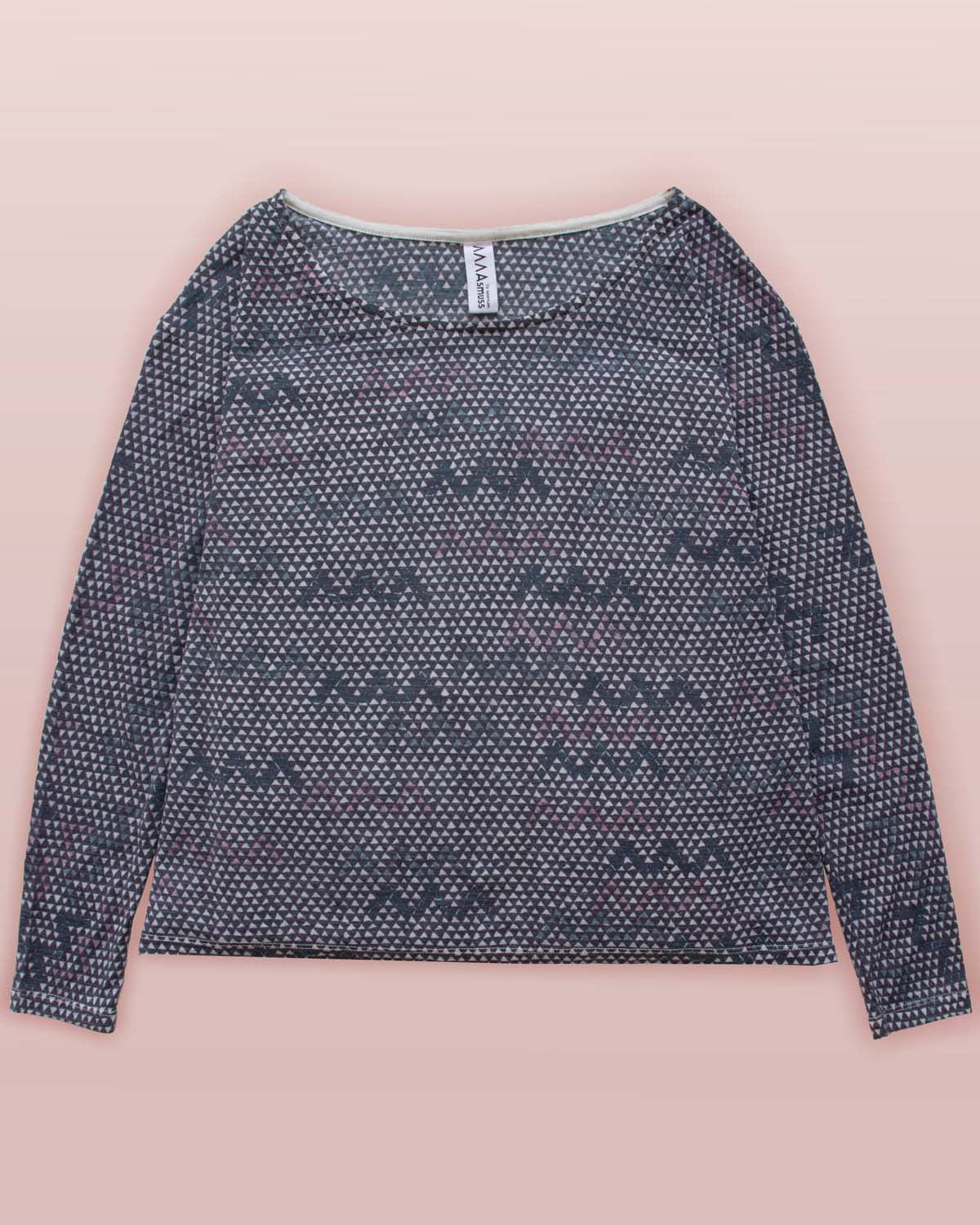 Asmuss Zig Zag A-line Long Sleeve Limited Edition T-shirt laying flat