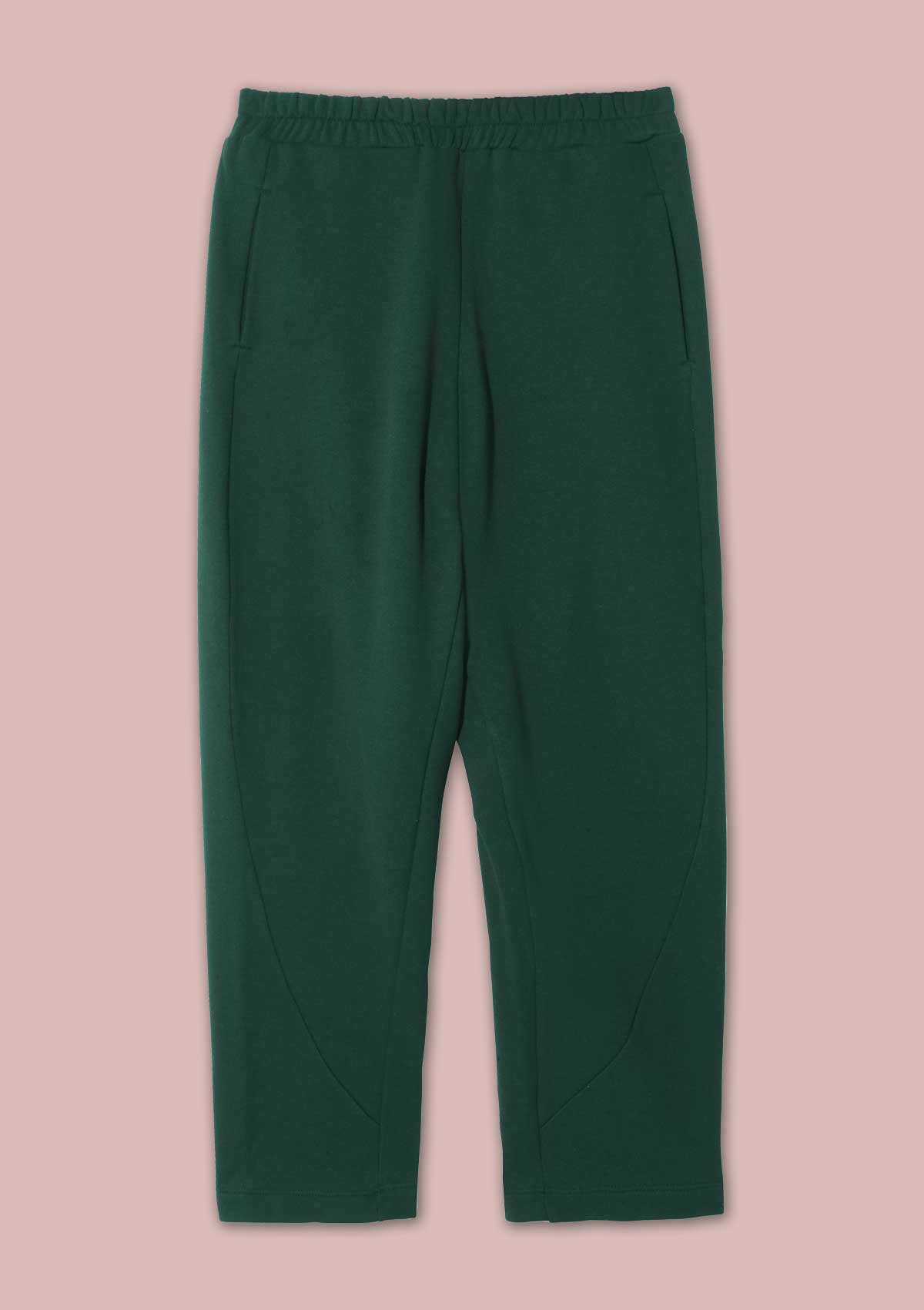 2.	Flat front view of the Curve Joggers in Trekking Gree
